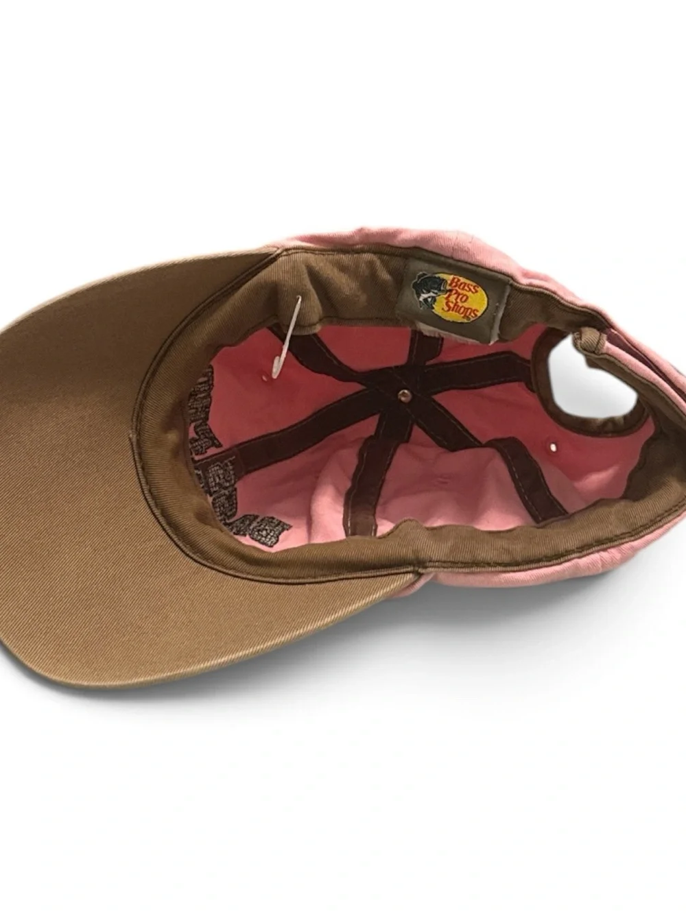 Bass Pro Shops Pink Embroidered Women's Baseball Cap with Tan Trim